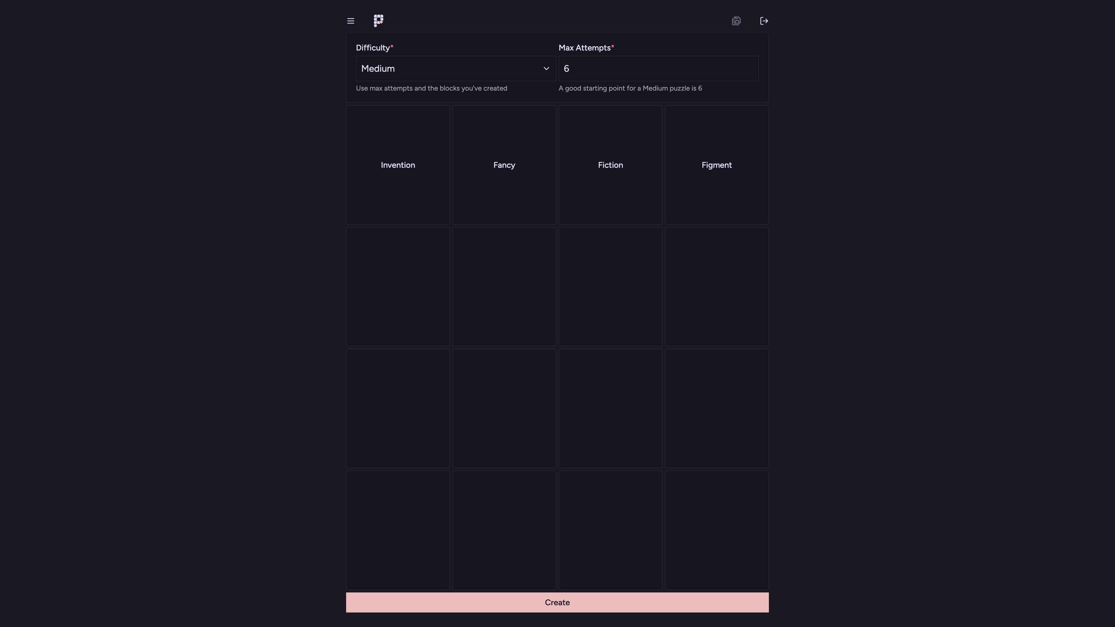 Puzzlely Create Page